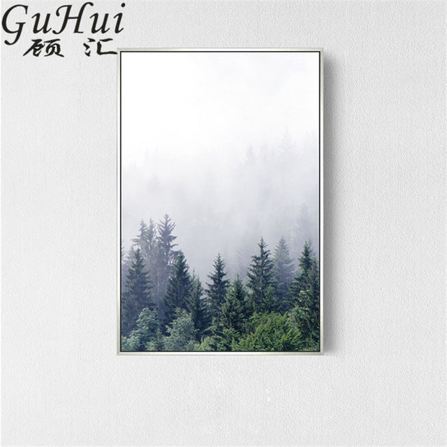 Forest Morning Fog Painting