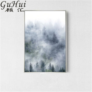 Forest Morning Fog Painting