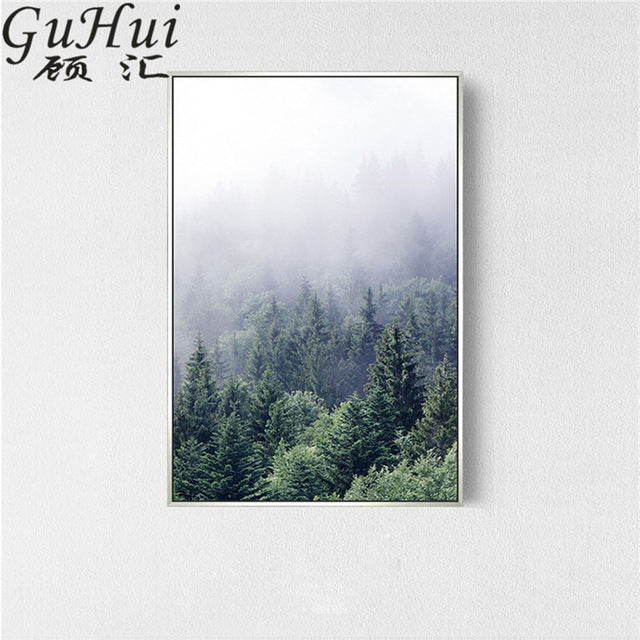 Forest Morning Fog Painting