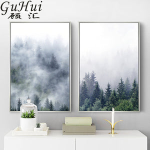 Forest Morning Fog Painting