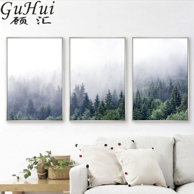 Forest Morning Fog Painting