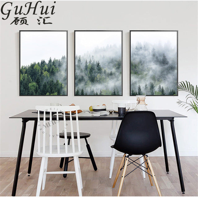 Forest Morning Fog Painting