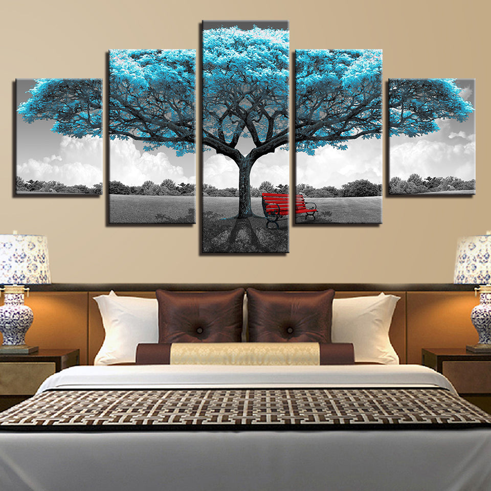 Blue Tree Painting HD