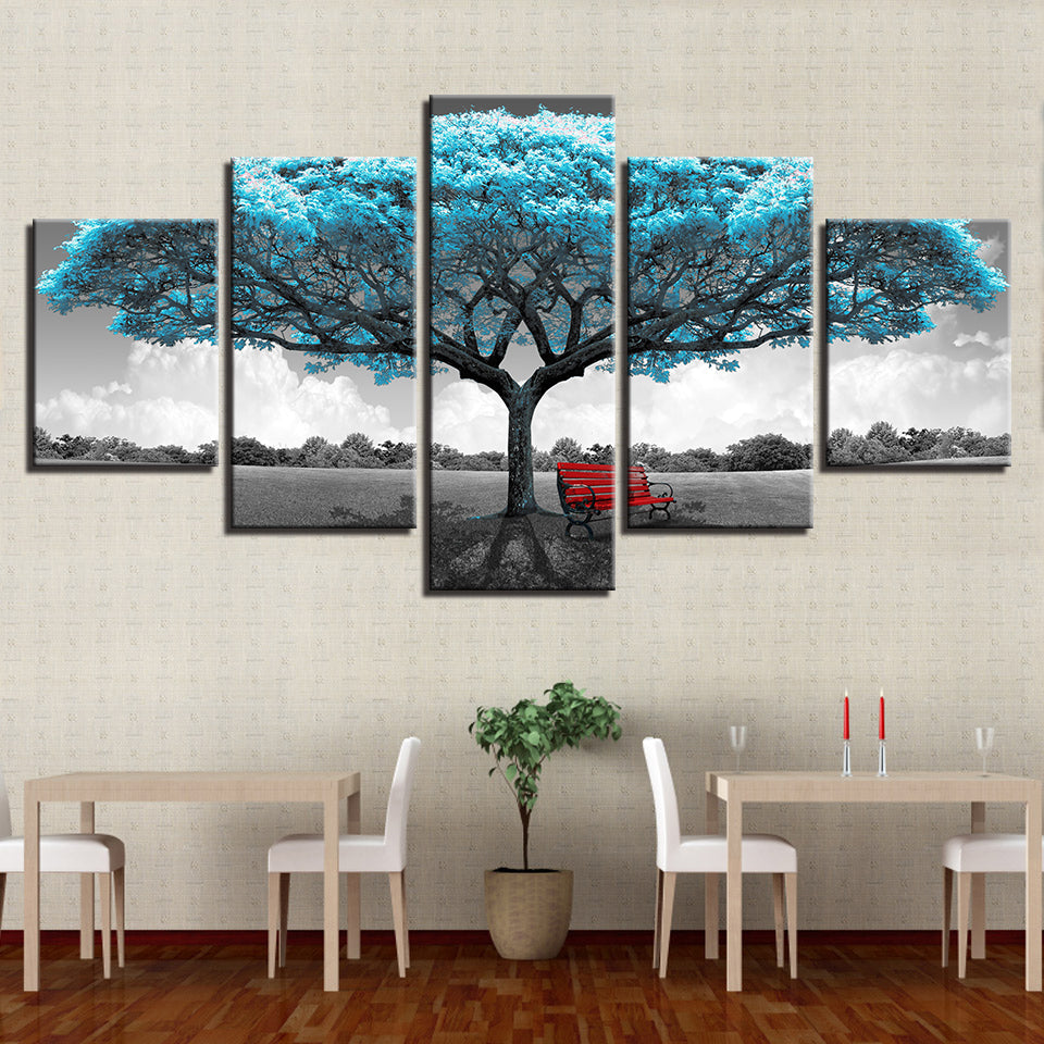 Blue Tree Painting HD