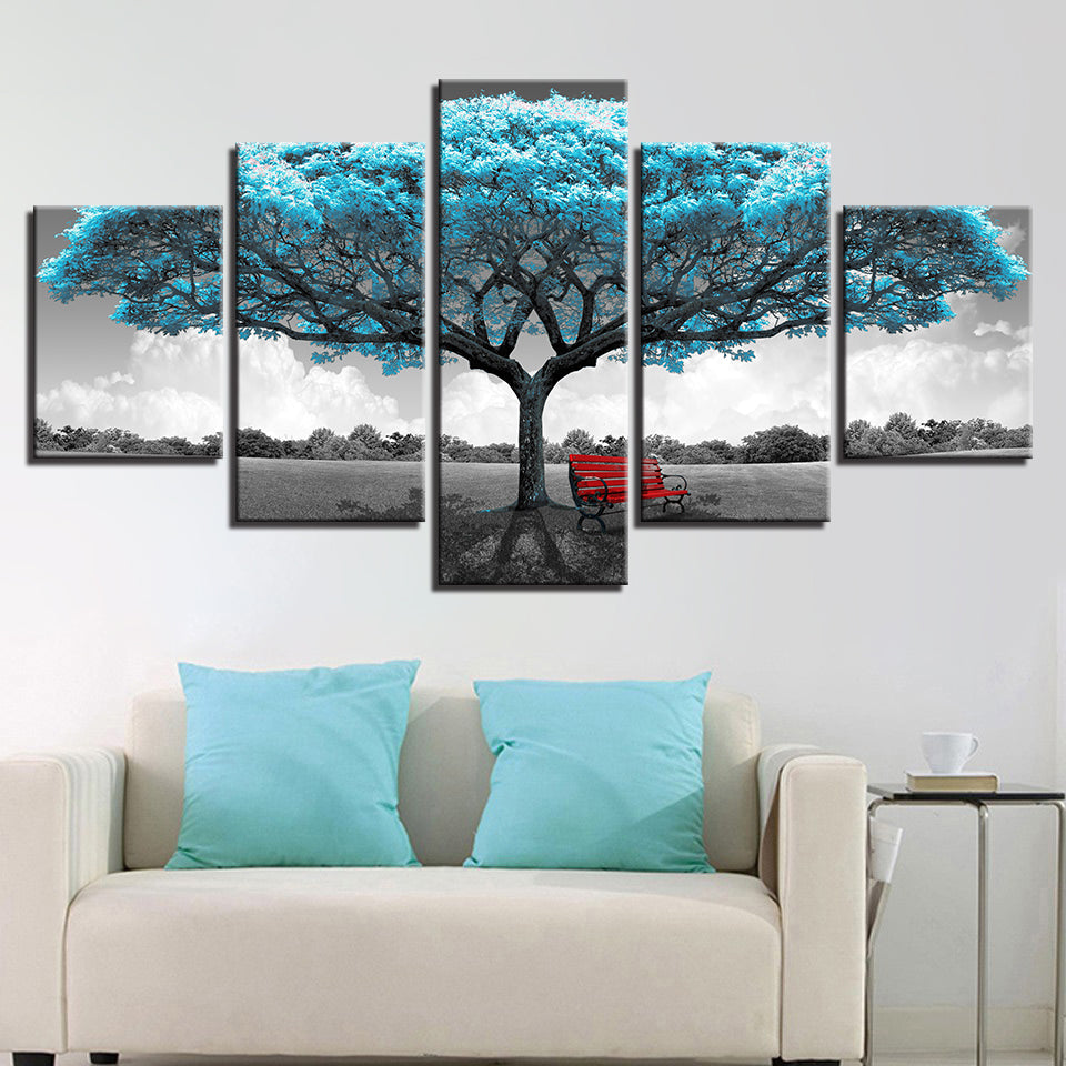 Blue Tree Painting HD