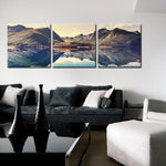 3 Panel Lakes and Mountain Painting