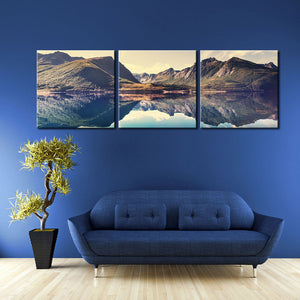 3 Panel Lakes and Mountain Painting