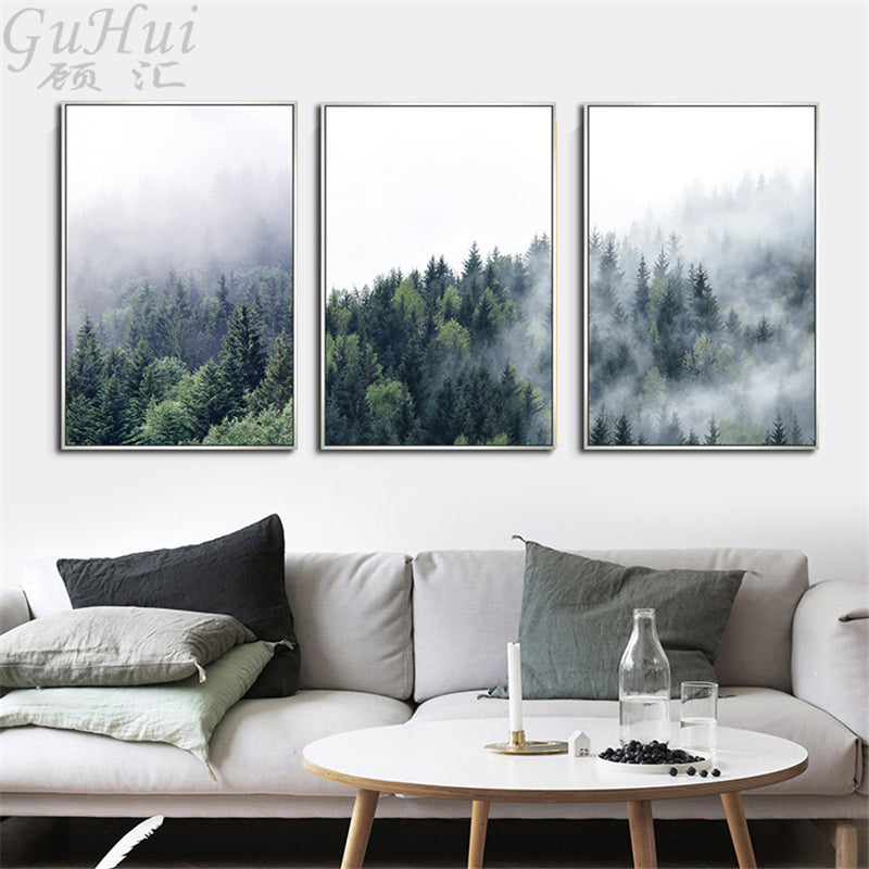 Forest Morning Fog Painting