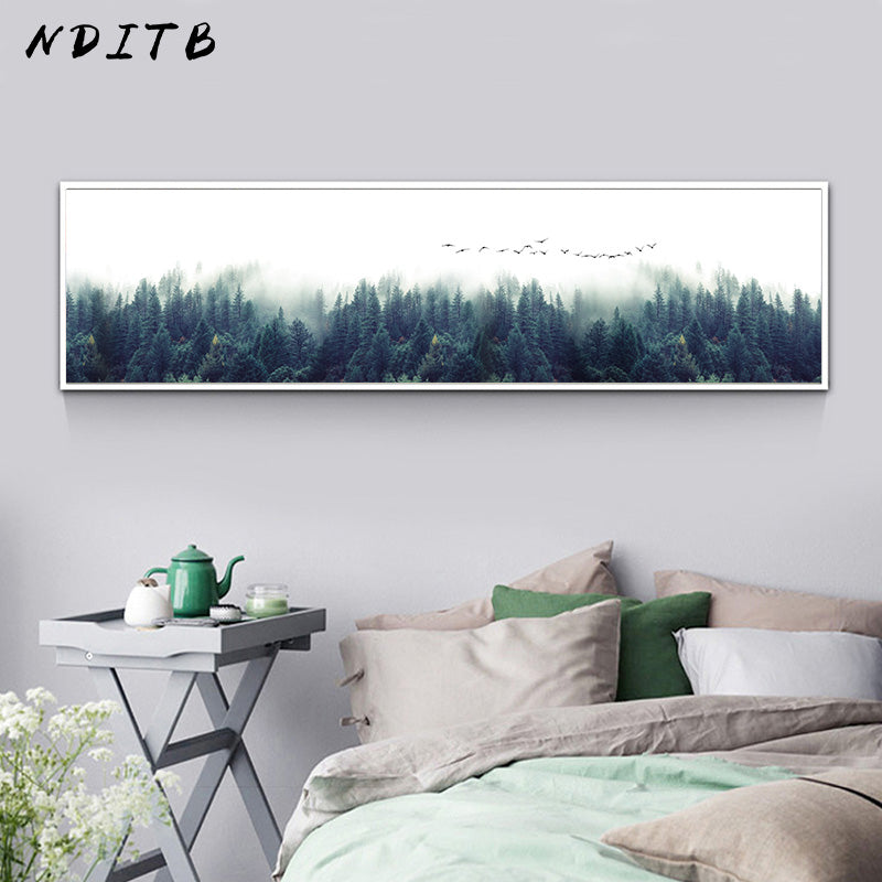 Foggy Forest Canvas Panorama Poster