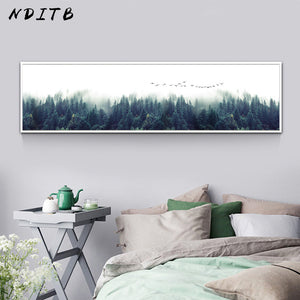 Foggy Forest Canvas Panorama Poster