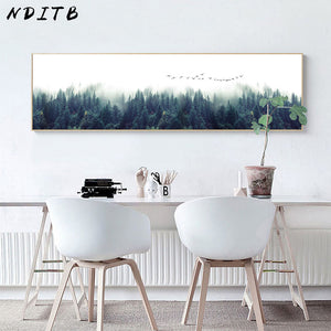 Foggy Forest Canvas Panorama Poster