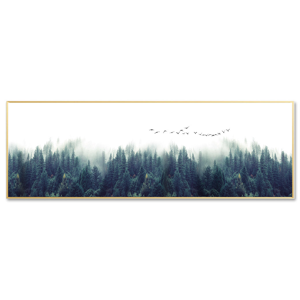 Foggy Forest Canvas Panorama Poster