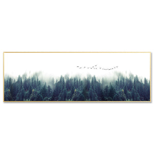 Foggy Forest Canvas Panorama Poster