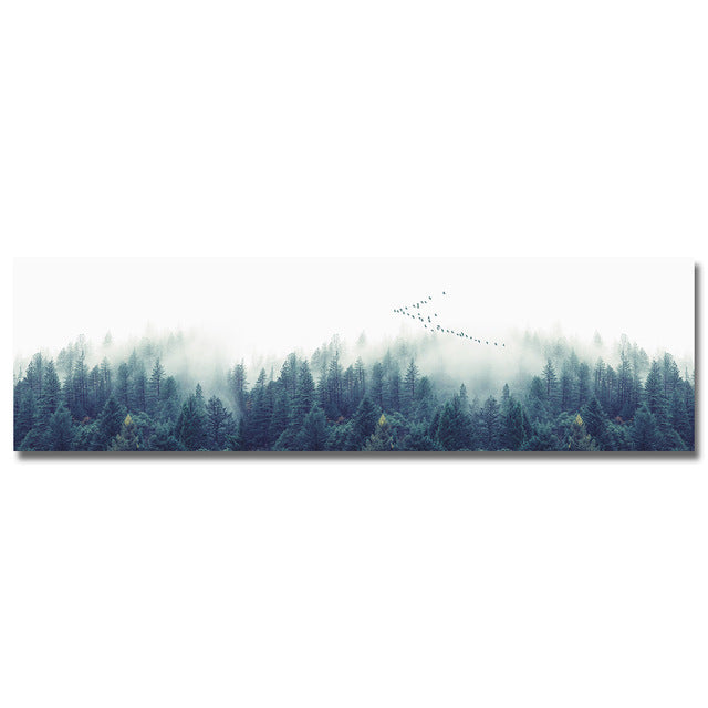 Foggy Forest Canvas Panorama Poster