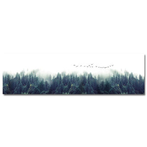 Foggy Forest Canvas Panorama Poster